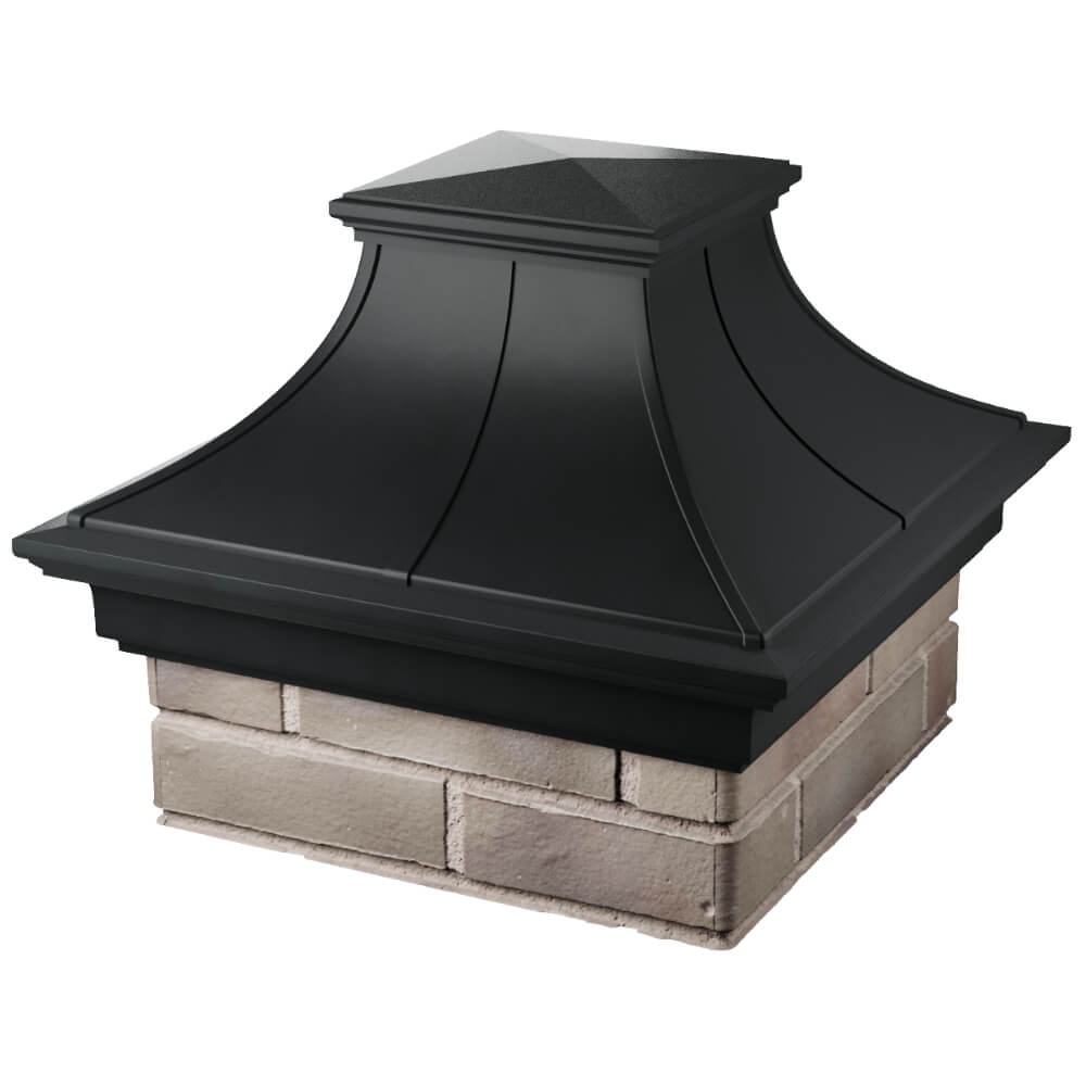 Колпак Zking Монблан Премиум Черный на столб 1.5х1.5 кирпича (385х385мм) в Кропоткине фото