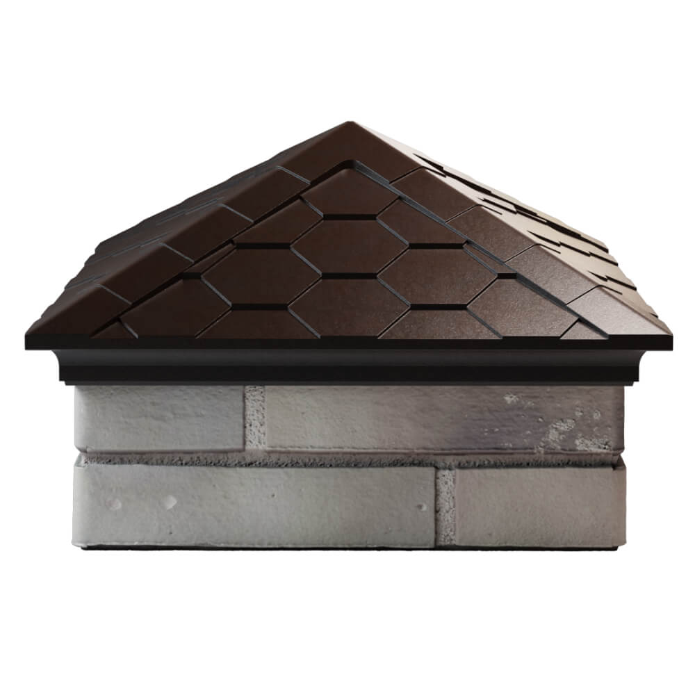 Колпак Zking Эверест Коричневый на столб 1.5х1.5 кирпича (390х390мм) Кропоткин фото