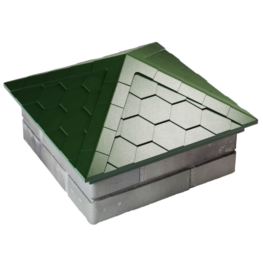 Колпак Zking Эверест Зеленый на столб 1.5х1.5 кирпича (390х390мм) в Кропоткине фото
