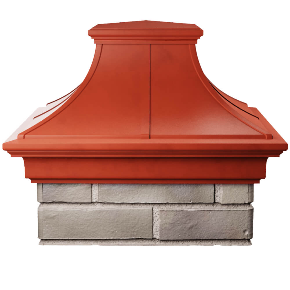 Колпак Zking Монблан Премиум Красный на столб 1.5х1.5 кирпича (385х385мм) Кропоткин фото