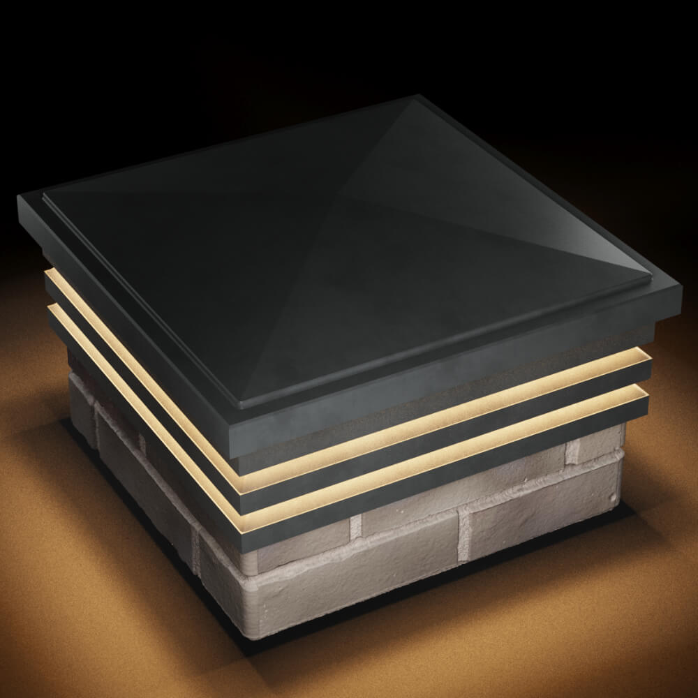 Колпак Zking Бона ХайТек Серый на столб 1.5х1.5 кирпича (385х385мм) с подсветкой в Кропоткине фото