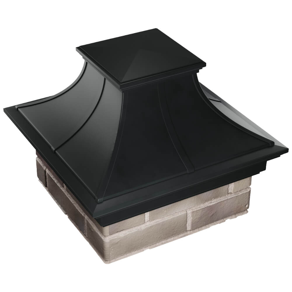 Колпак Zking Монблан Премиум Черный на столб 1.5х1.5 кирпича (385х385мм) в Кропоткине фото