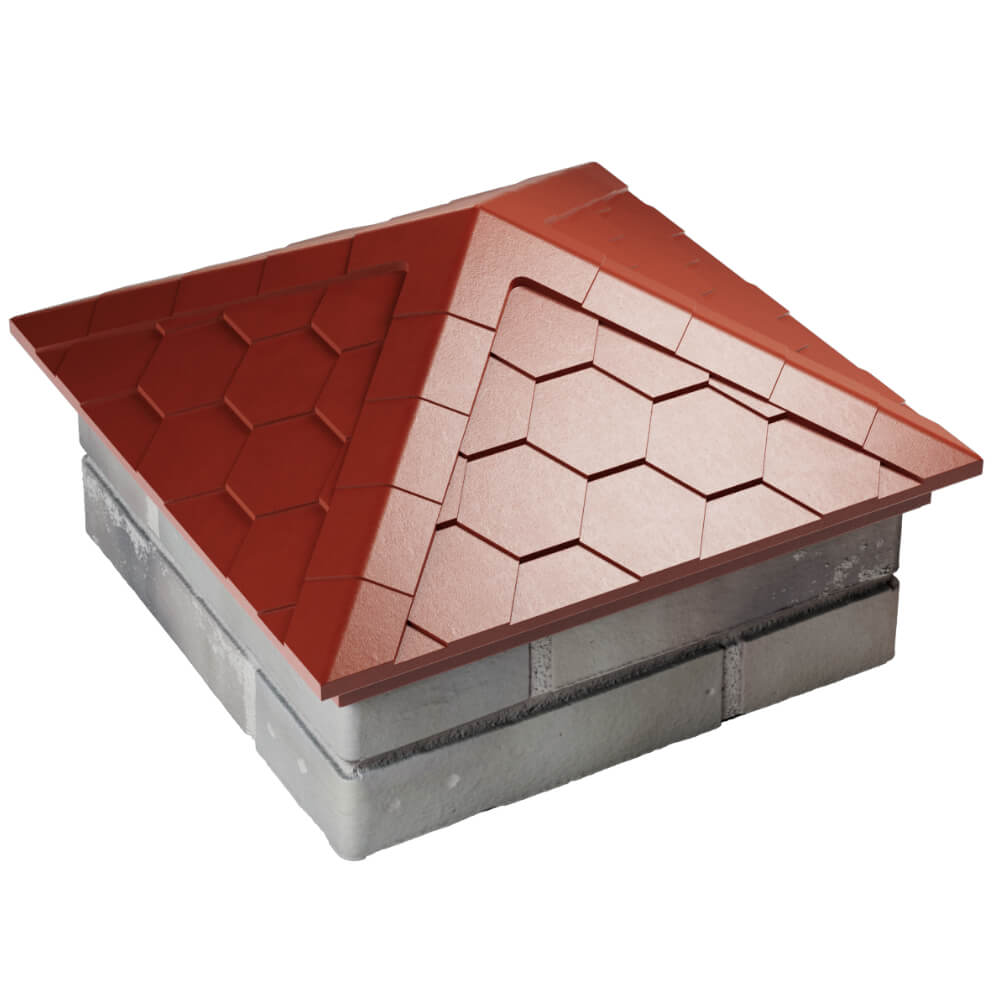 Колпак Zking Эверест Красный на столб 1.5х1.5 кирпича (390х390мм) в Кропоткине фото