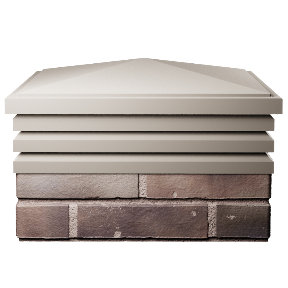 Колпак Zking Бона ХайТек Бежевый на столб 2х2 кирпича (513х513мм) Кропоткин фото