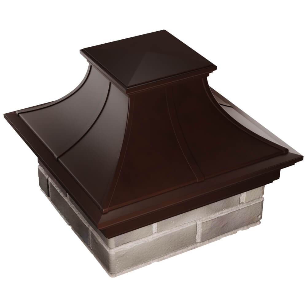 Колпак Zking Монблан Премиум Коричневый на столб 1.5х1.5 кирпича (385х385мм) в Кропоткине фото
