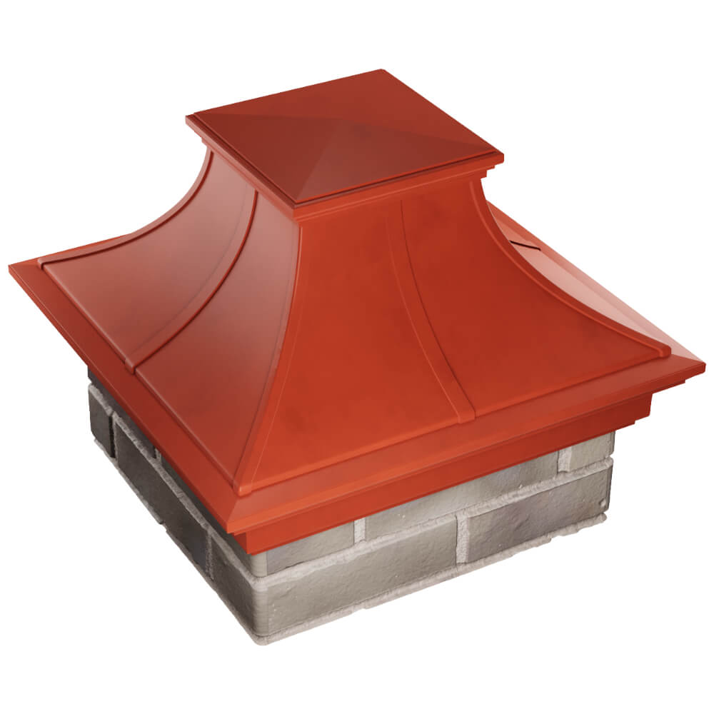 Колпак Zking Монблан Премиум Красный на столб 1.5х1.5 кирпича (385х385мм) в Кропоткине фото