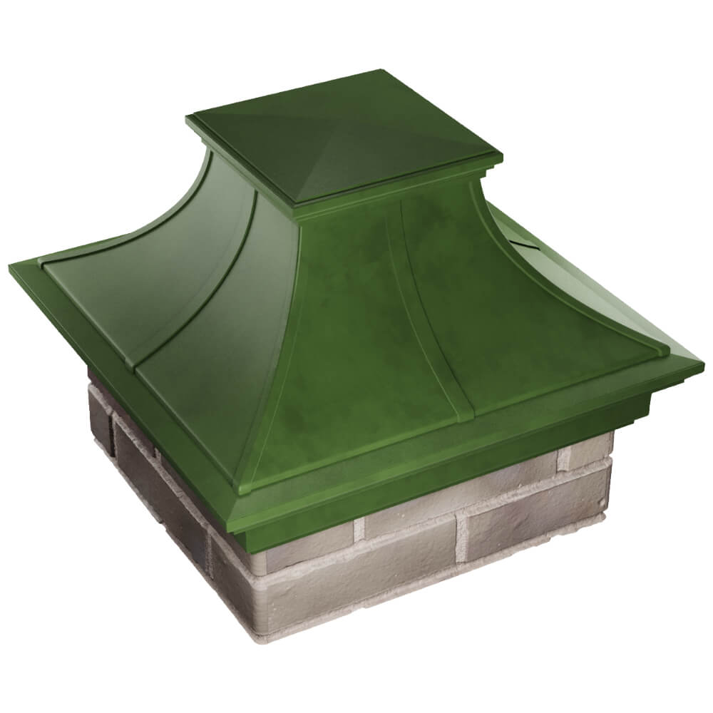 Колпак Zking Монблан Премиум Зеленый на столб 1.5х1.5 кирпича (385х385мм) в Кропоткине фото