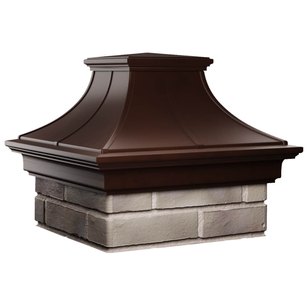 Колпак Zking Монблан Премиум Коричневый на столб 1.5х1.5 кирпича (385х385мм) в Кропоткине фото