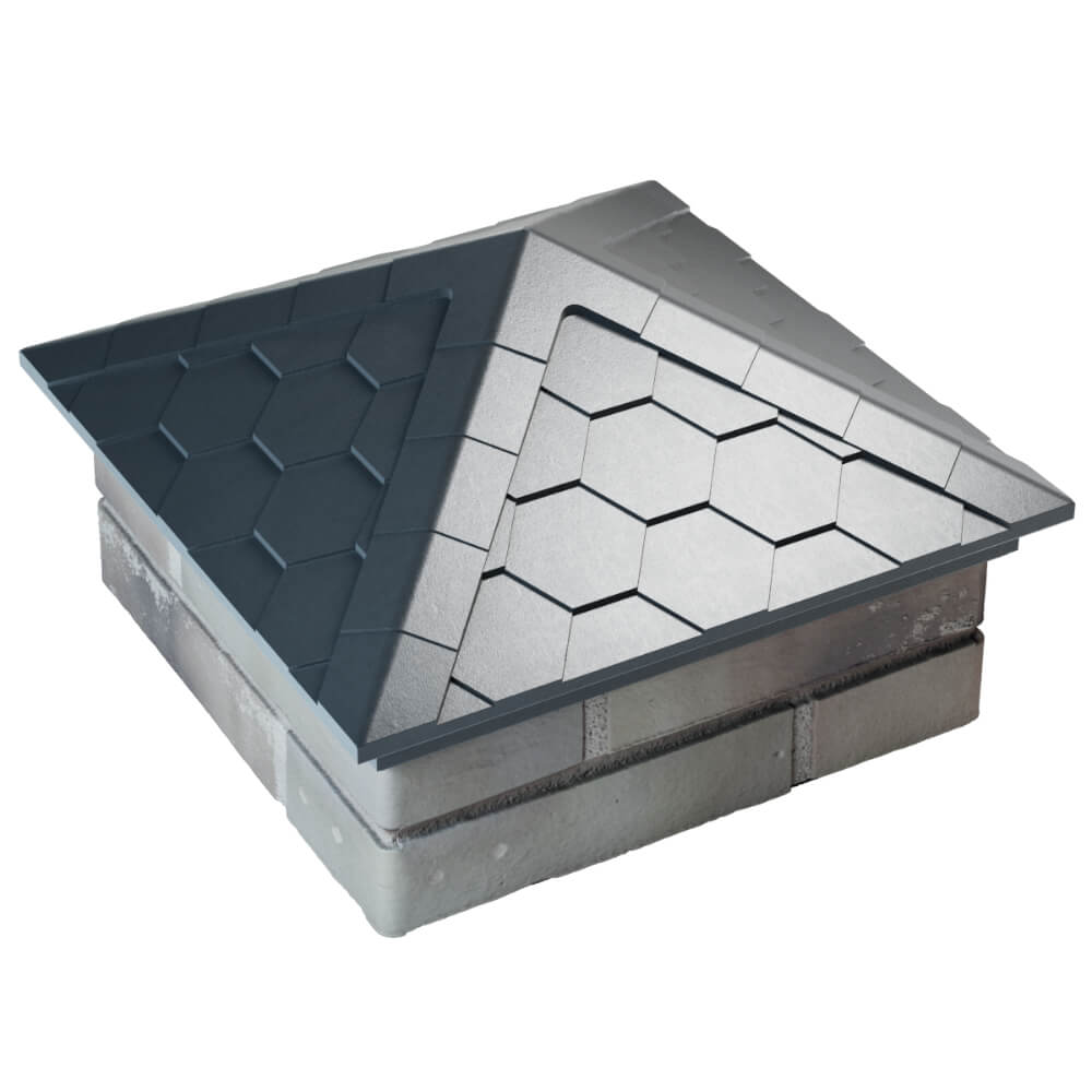 Колпак Zking Эверест Серый на столб 1.5х1.5 кирпича (390х390мм) в Кропоткине фото