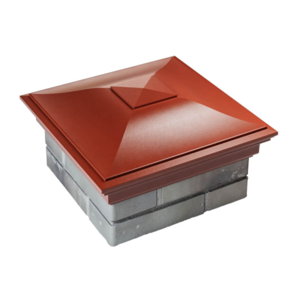 Колпак Zking Монблан Красный на столб 1.5х1.5 еврокирпича 0.7НФ (355х355мм)