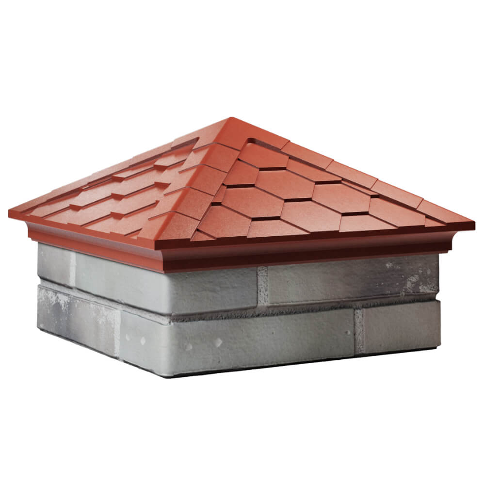 Колпак Zking Эверест Красный на столб 1.5х1.5 кирпича (390х390мм) в Кропоткине фото