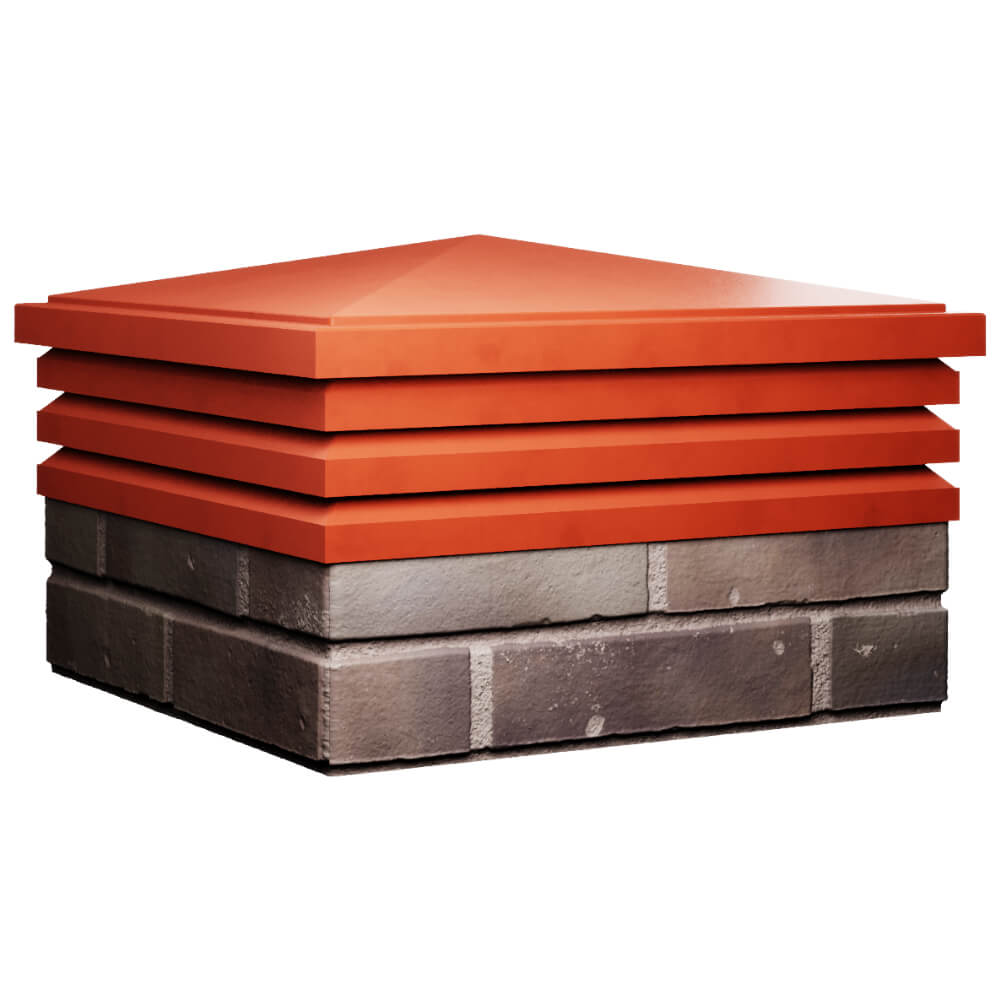 Колпак Zking Бона ХайТек Красный на столб 2х2 кирпича (513х513мм) в Кропоткине фото