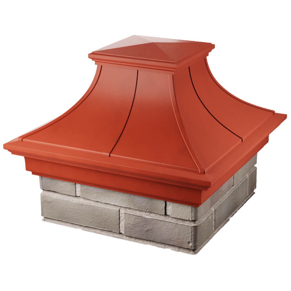 Колпак Zking Монблан Премиум Красный на столб 1.5х1.5 кирпича (385х385мм) в Кропоткине фото