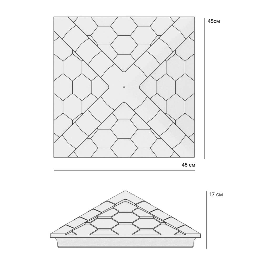 Колпак Zking Эверест Серый на столб 1.5х1.5 кирпича (390х390мм) в Кропоткине фото