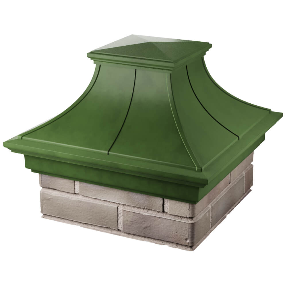 Колпак Zking Монблан Премиум Зеленый на столб 1.5х1.5 кирпича (385х385мм) в Кропоткине фото