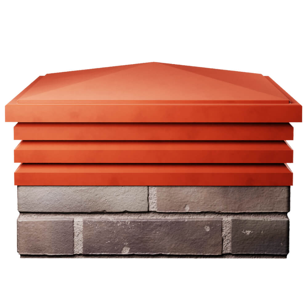 Колпак Zking Бона ХайТек Красный на столб 2х2 кирпича (513х513мм) Кропоткин фото