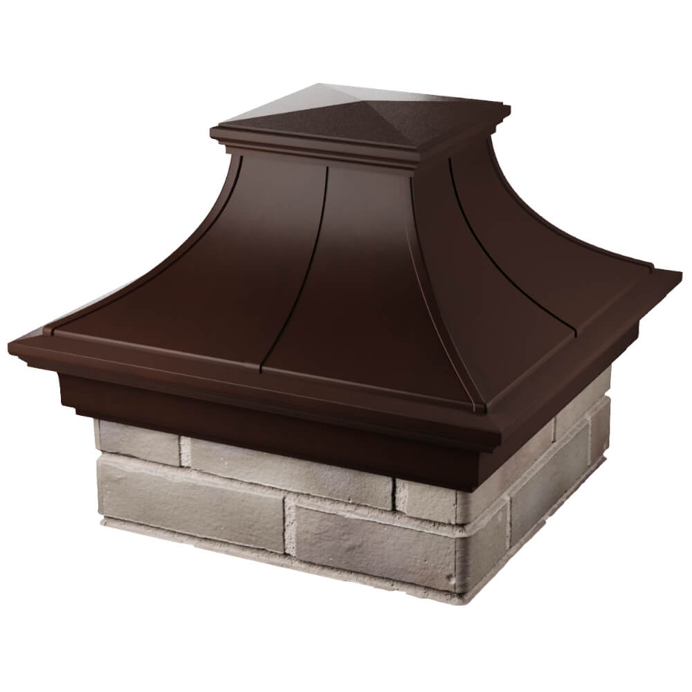 Колпак Zking Монблан Премиум Коричневый на столб 1.5х1.5 кирпича (385х385мм) в Кропоткине фото