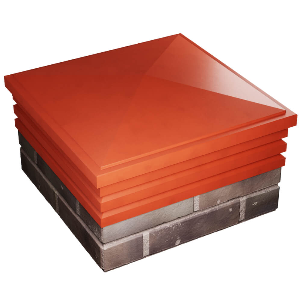 Колпак Zking Бона ХайТек Красный на столб 2х2 кирпича (513х513мм) в Кропоткине фото