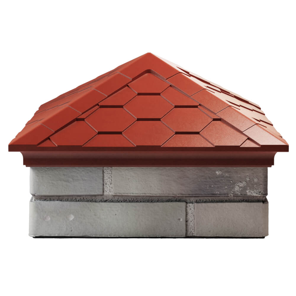 Колпак Zking Эверест Красный на столб 1.5х1.5 кирпича (390х390мм) Кропоткин фото