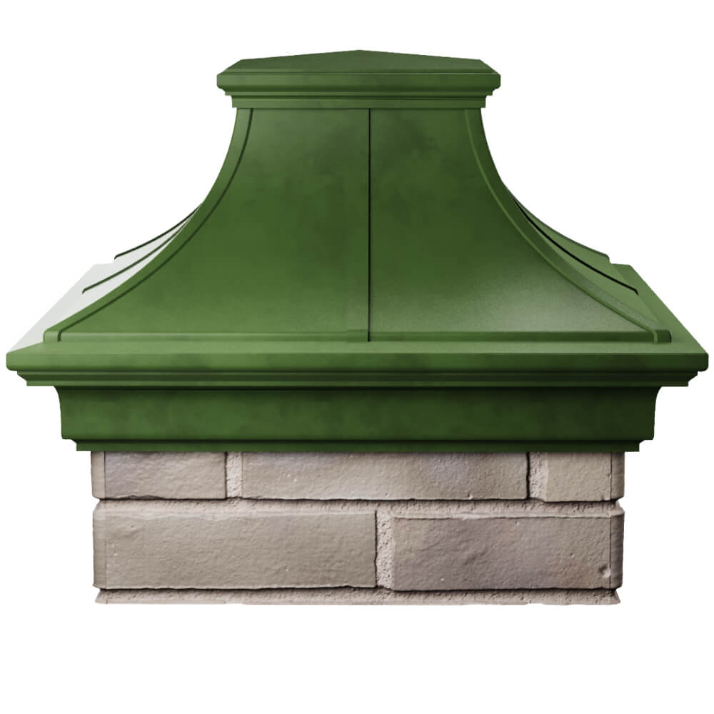 Колпак Zking Монблан Премиум Зеленый на столб 1.5х1.5 кирпича (385х385мм) Кропоткин фото