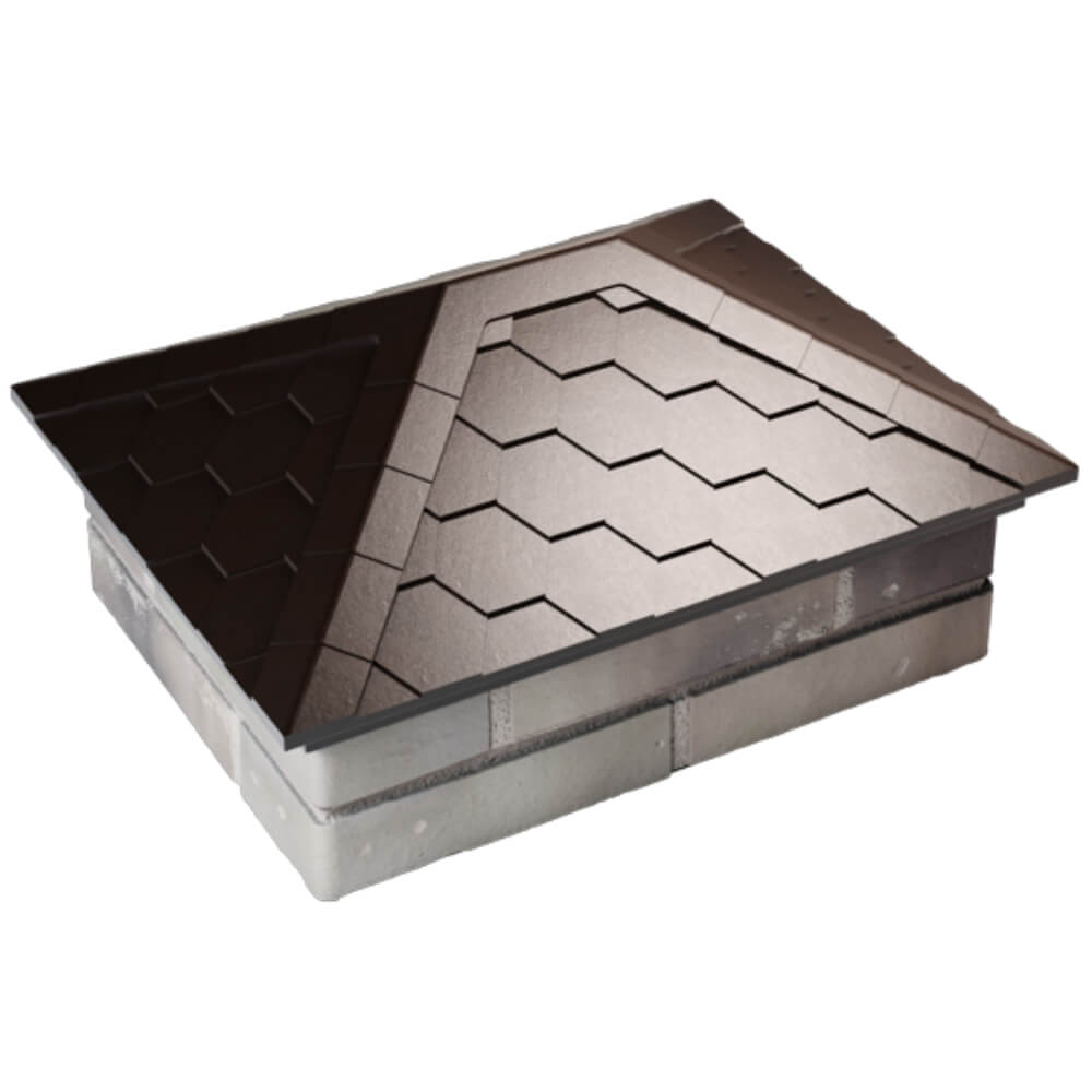 Колпак Zking Эверест Коричневый на столб 2х1.5 кирпича (520х390мм) Кропоткин фото