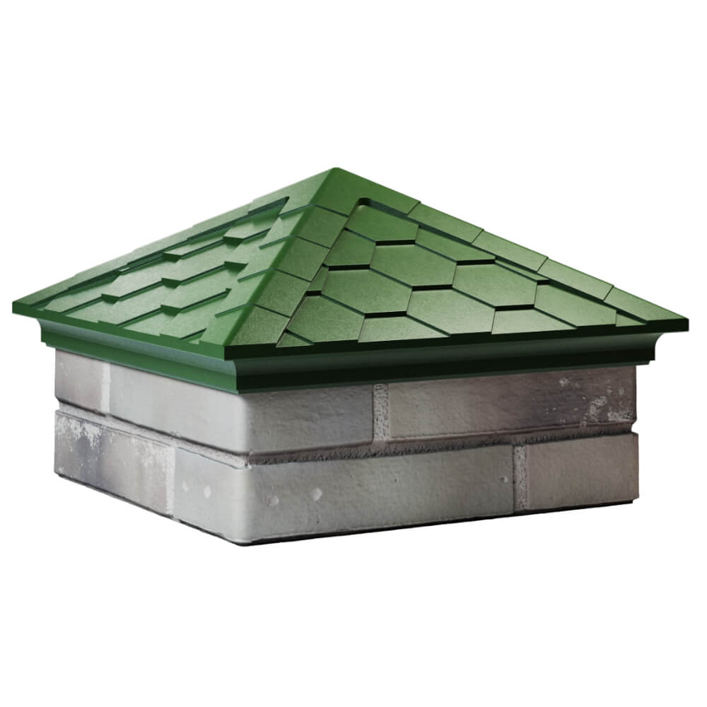 Колпак Zking Эверест Зеленый на столб 1.5х1.5 кирпича (390х390мм) в Кропоткине фото