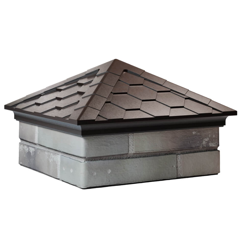 Колпак Zking Эверест Коричневый на столб 1.5х1.5 кирпича (390х390мм) в Кропоткине фото